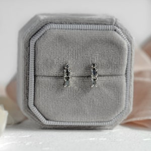 Salt and pepper diamond drop earrings, Multi stone earrings, Modern diamond earrings image 8