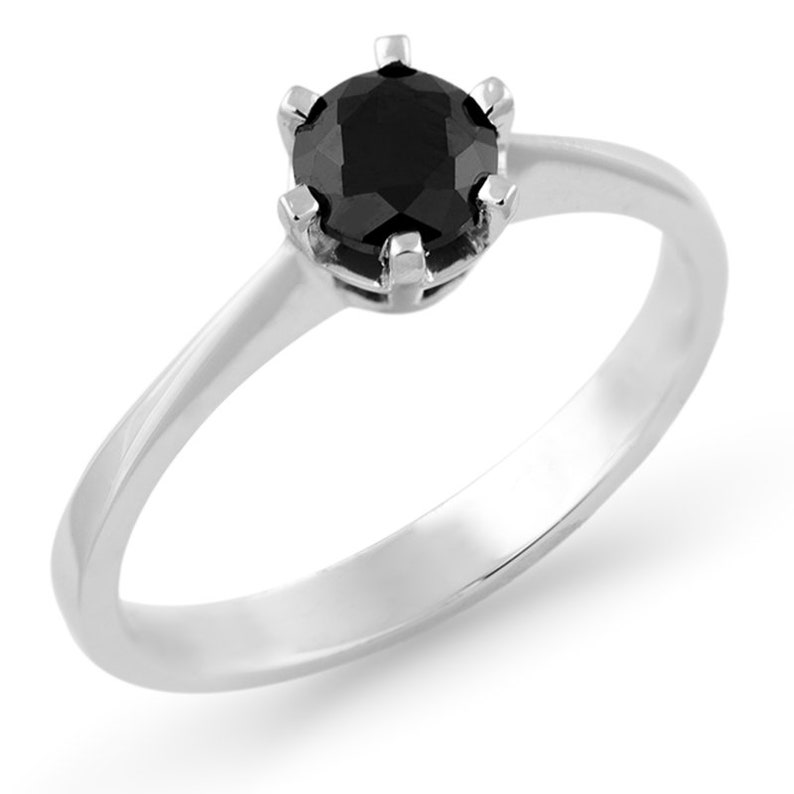 Black Diamond Engagement Ring Alternative Engagement Ring Etsy