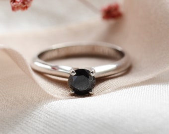 Black diamond engagement ring, Black diamond ring, Alternative engagement ring