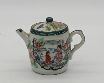 ASIAN style THEE with geisha temple landscape pattern vintage sandstone