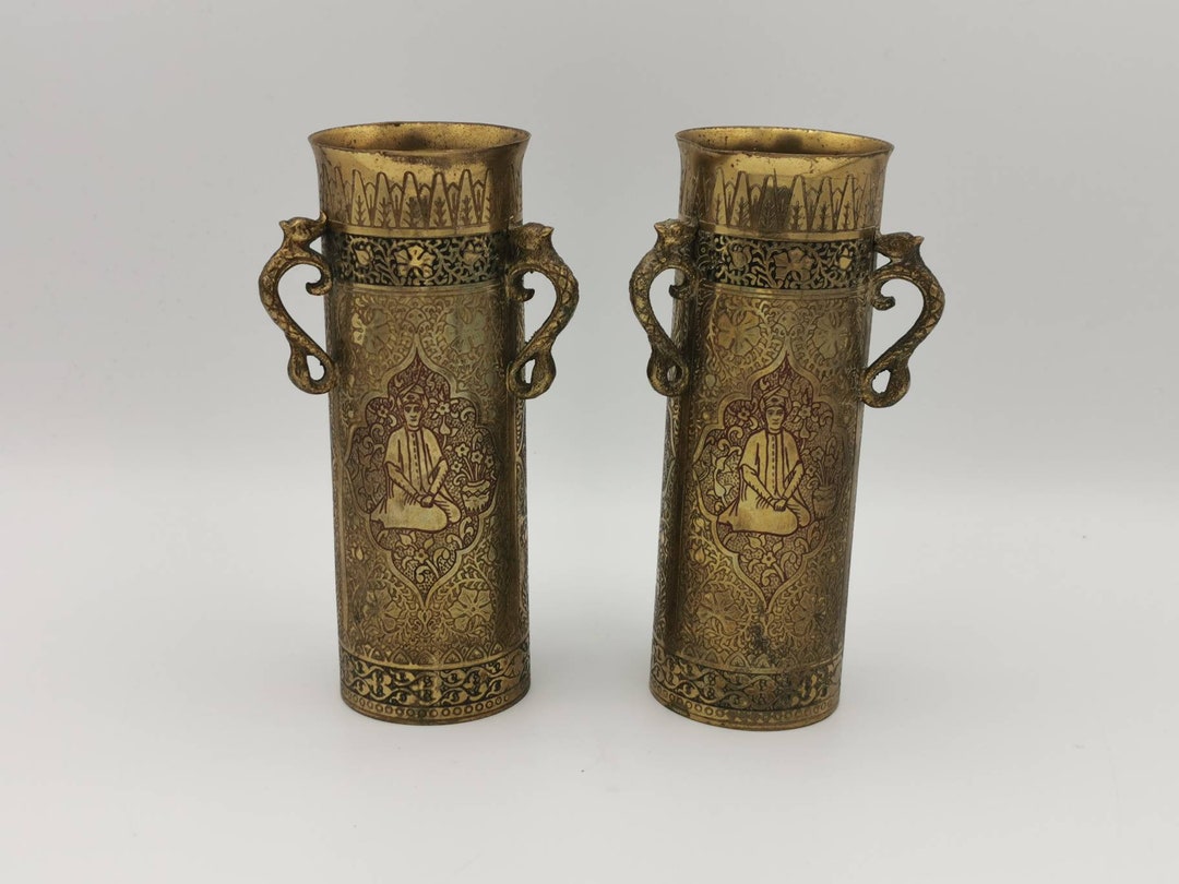 Pair of Kinco Brass Vases, 1920's 30's Etsy