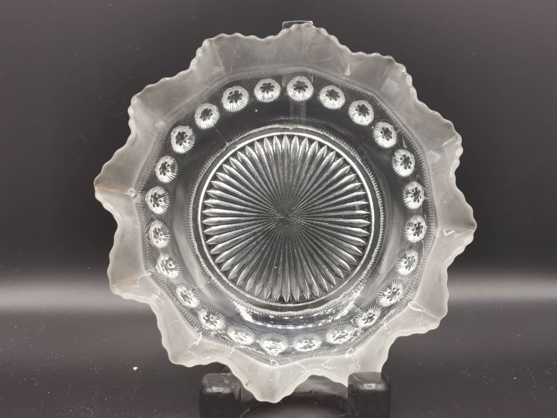 Vintage Decorative Glass Fruit Bowl 20cm Diameter Etsy UK