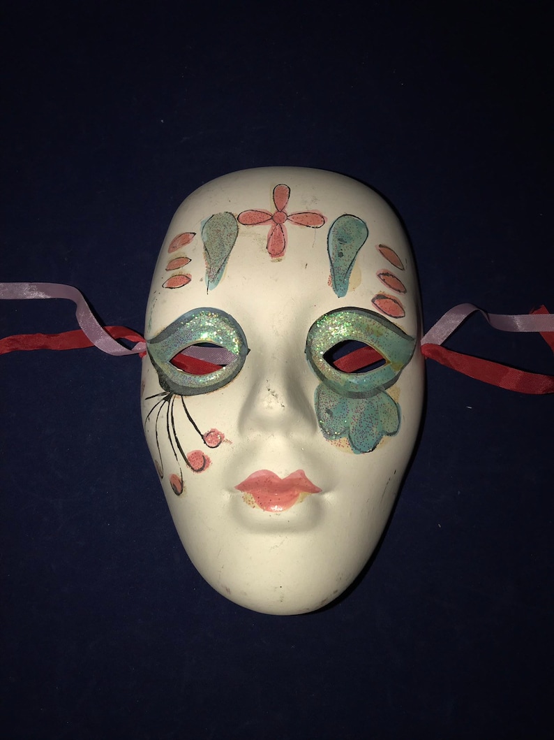 Opera Pierrot Mask Hand Painted
