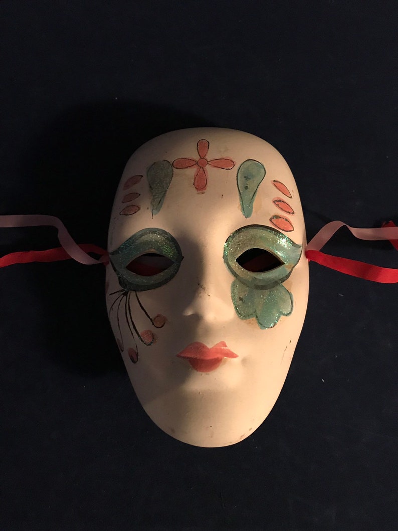 Opera Pierrot Mask Hand Painted