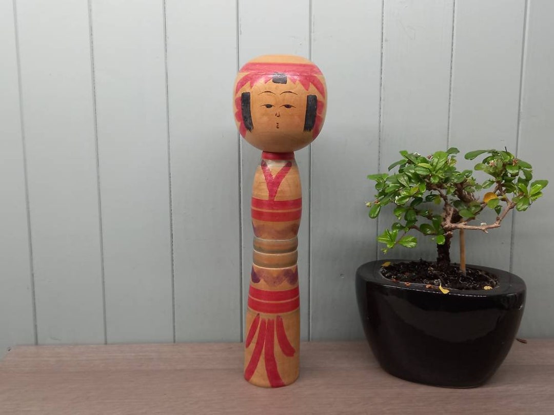 Vintage Unusual Rattling Japanese Wooden Kokeshi Doll, Hand Made