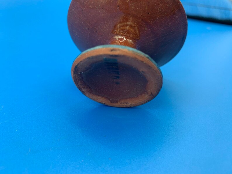 Vintage Bulgarian Terracotta Pottery 3.2cm Troyan Miniature Cake Dish