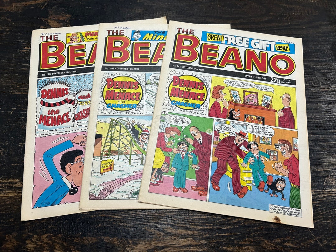 The Beano Paper Comics, Action Comics, Vintage Comics, 1988 3 X Comic ...