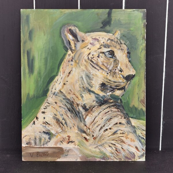 Peinture à l'huile portrait d'un tigre, 30,5 cm X 25 cm