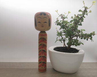 Vintage Japanese Wooden Kokeshi Doll 30cm, Signed base