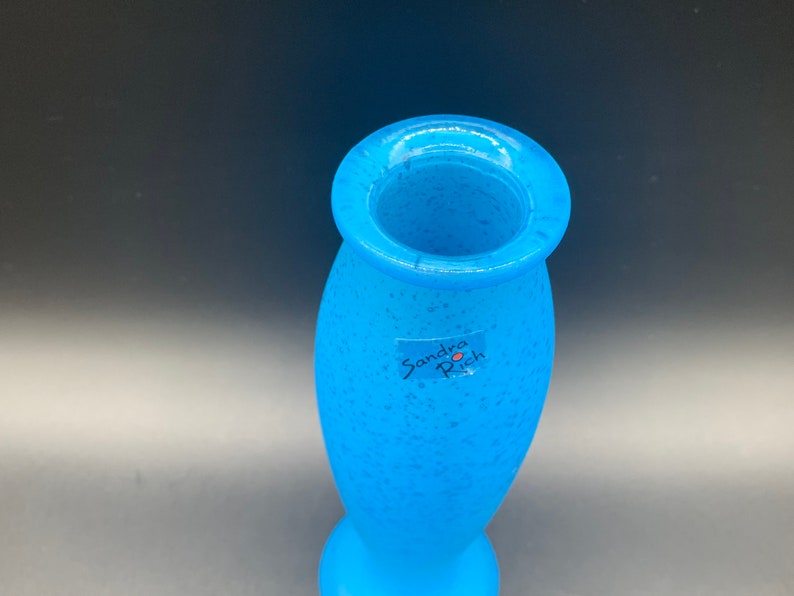 Ornamental Frosted Blue Glass Vase Superb Blue Colour Sandra Etsy