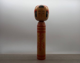 Vintage Japanese Wooden Kokeshi Doll 30cm, Signed base