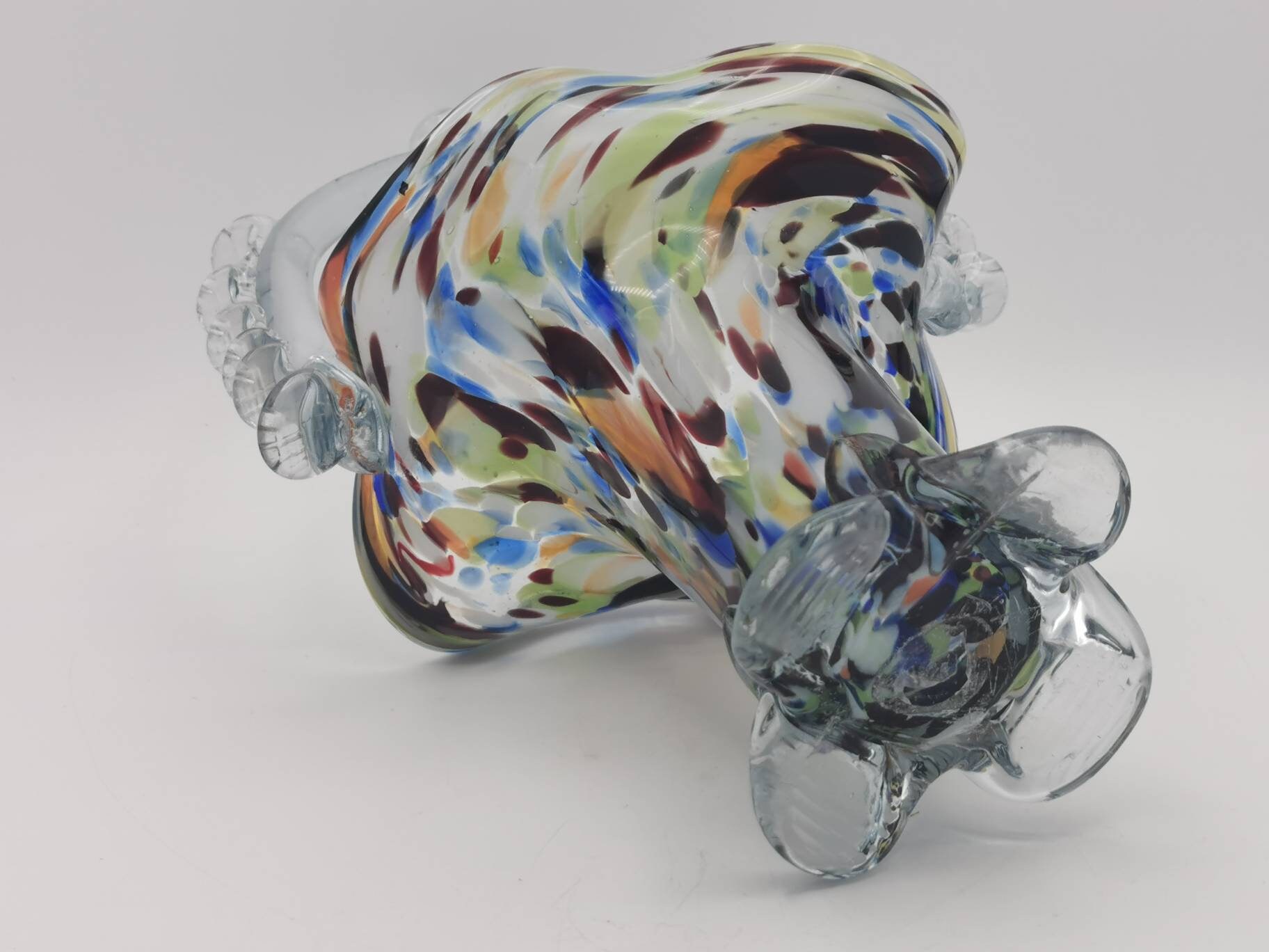 Antique Murano Glass Basket Vase Multi Colour Pontil Mark on Etsy