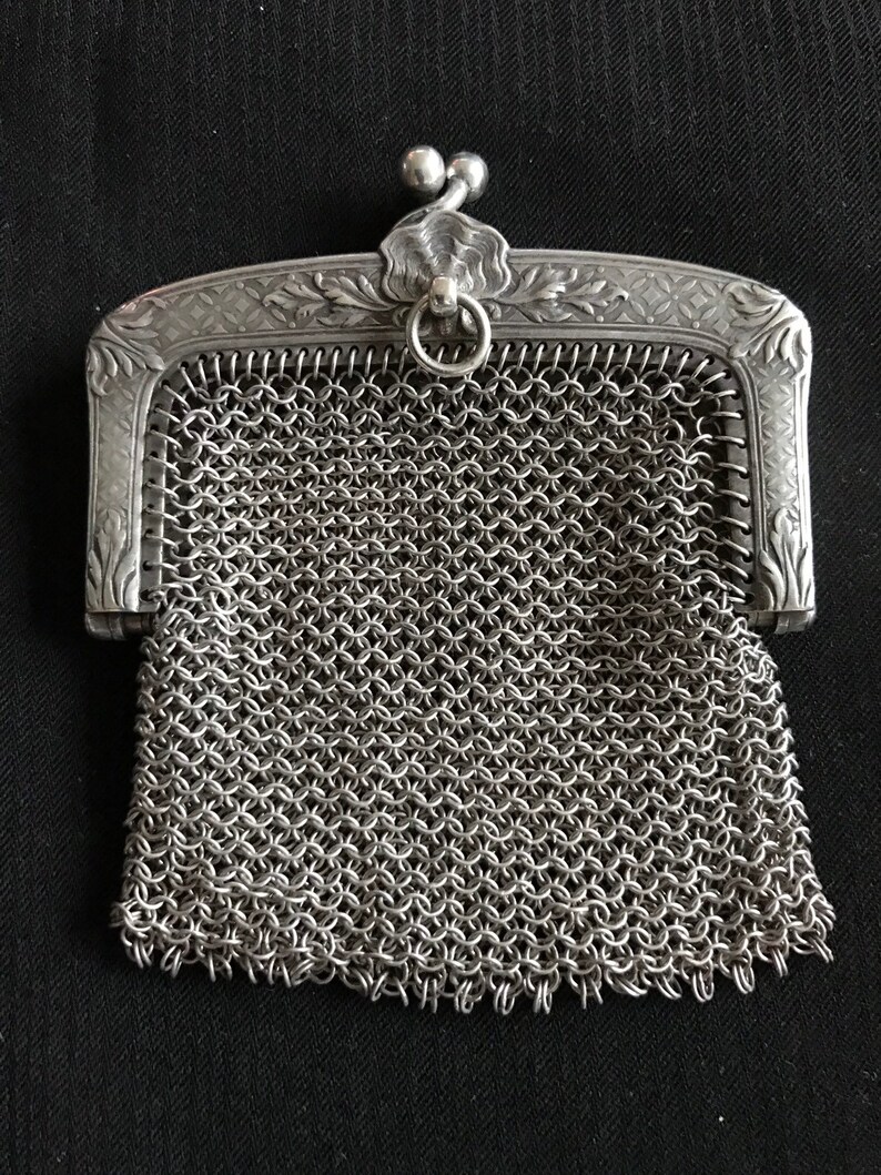 Solid Silver 19th Century French Silver Chatelaine Purse