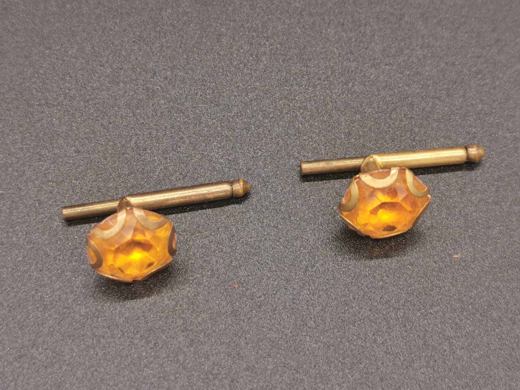 Pair of Vintage Spring Loaded Orange Cufflinks | Etsy