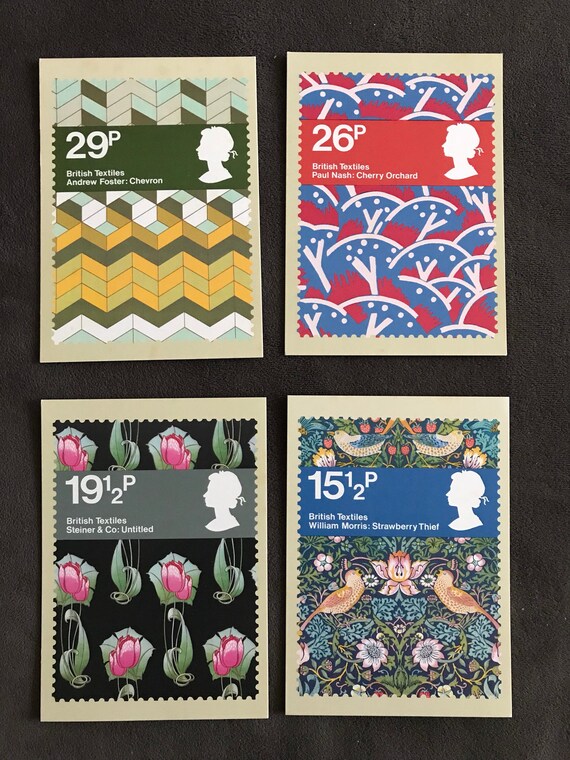 Royal Mail Stamp Postcard Series British Textiles July Etsy