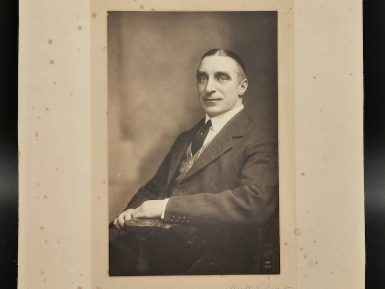 Early 20th Century Portrait Photograph of a Gentleman in a Suit 26.2 19.3cm inclusive of the borders