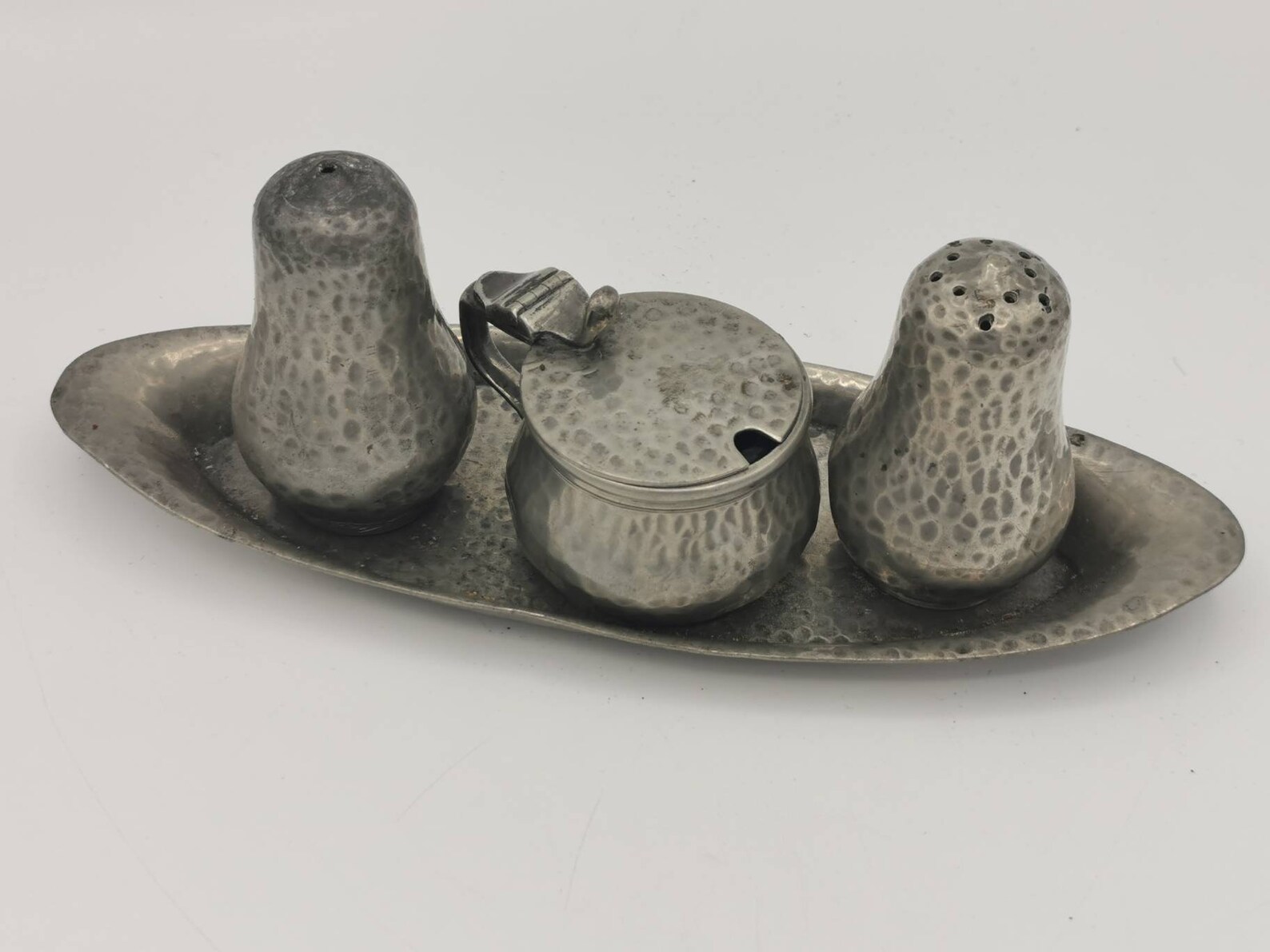 Antique Pewter 3 Piece Cruet Set Missing Stopper Etsy UK