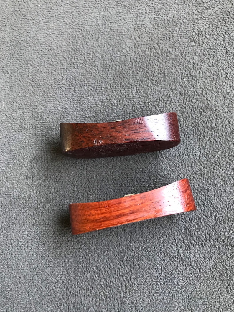 Pair of Vintage Mother of Pearl inlaid into wood Chopstick Rests
