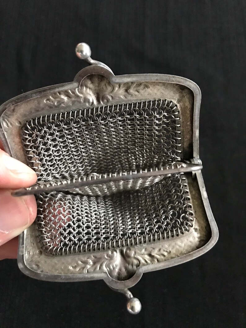 Solid Silver 19th Century French Silver Chatelaine Purse