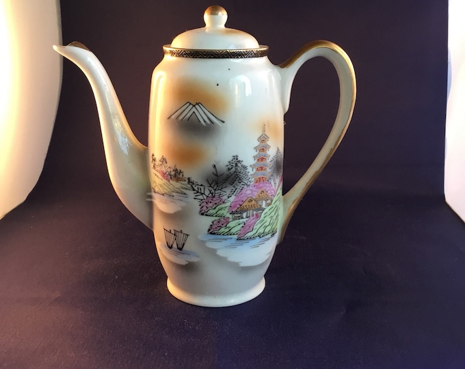 Vintage Kutani Hand Painted Japanese Teapot / Coffee Pot Etsy