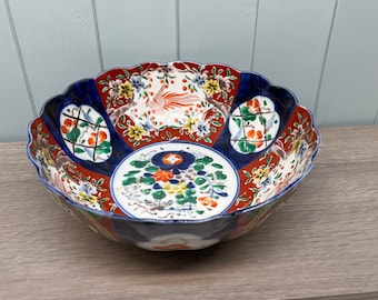 Large Fruit Bowl, Hand Painted Imari / Arita Decor 24.3cm