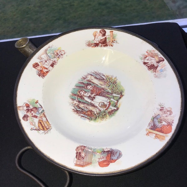 Antique Collectible Fairy Tale Hot Water Keep Warm Dinner Plate