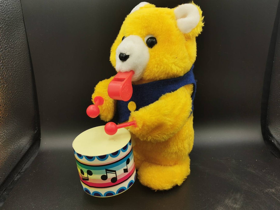 Vintage Battery Operated Marching Band Musical Teddy, Not Going Etsy