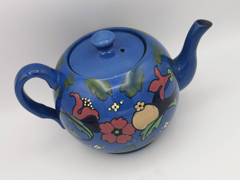 Vibrant Hand Painted Pot Vintage Teapot