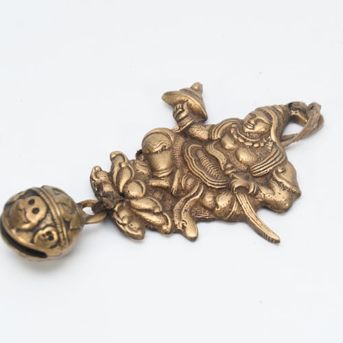 Men carrying sword Nepal pendant Tibetan Religious Buddhist Fabric HandMade shops Wall Hanging Decor Gift Amulet Pendant vintage Wall Hanging