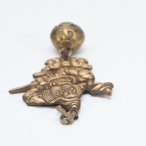 Men carrying sword Nepal pendant Tibetan Religious Buddhist Fabric HandMade shops Wall Hanging Decor Gift Amulet Pendant vintage Wall Hanging