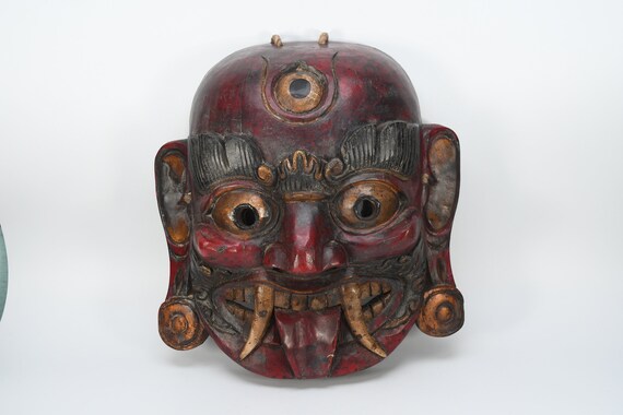 Antique Bodhi Wooden Deity Ritual Used Bhairab Shaman Tibetan - Etsy 早期割引 Tibetan Skull Ring -Silver 950- 日用品/生活雑貨