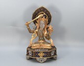 Antique Jamrang Manjushree Handcarved Gold Plated Sculpture Home Decor Manjushri statue Buddhist Rare buddha Deity from Nepal