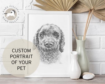 Custom Pet Portrait | Hand drawn | Hand Painted from photo | Gift for Pet Owner | Pet memorial