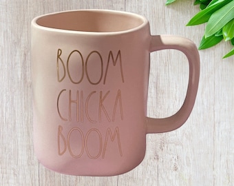 Rae Dunn 'Boom Chicka Boom' Mug, Pink Matte Ceramic