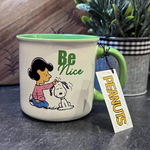 Peanuts Mug, Lucy and Snoopy Mug, Snoopy Be Nice Mug, Peanuts Coffee Mug, Snoopy Mug, Charlie Brown & Gang
