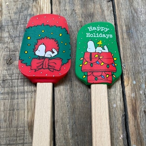 Snoopy Peanuts Christmas Spatula Set, Peanuts Christmas , Snoopy Spatula Set, Kitchen Accessories, Christmas Spatulas