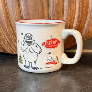 Rudolph The Red Nose Reindeer Christmas Mug, Abominable Snowman Christmas Mug, Rudolph Coffee Cup, Animated Classic Mug, Collectors Mug,