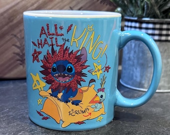 Disney's LIlo and Stitch Mug, Lion King starring Stitch and Scrump, Coffee Mug, Collectors Mug, Disney Mug,