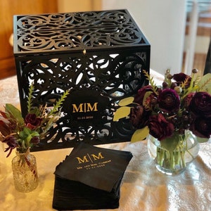 Caixa de cartão de casamento com trava de fenda Caixa de dinheiro de casamento Caixa de cartão rústica Caixa de cartão com trava Banco de casamento Caixa de cartão de casamento Porta-cartão de casamento