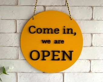Open Closed sign Business sign Storefront sign Shop open sign Wooden sign for shop Boutique sign