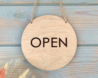 Open Closed sign Business sign Storefront sign Shop open sign Wooden sign for shop Boutique sign