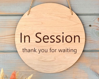 In Session sign Do not disturb sign Wooden sign Custom sign
