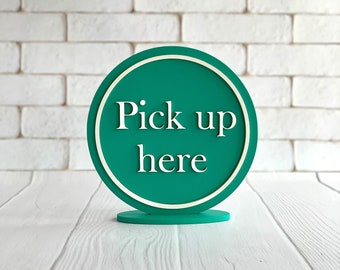 Pick Up Here Schild Coffee Shop Schild Cafe Schild Bäckerei Schild Restaurant Schild Holzschild Business Schild Schaufensterschild Ladenschild