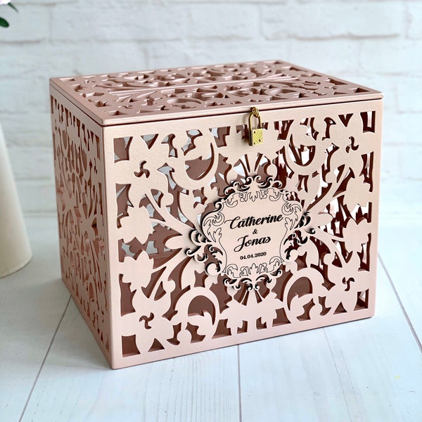 Wedding Card Box Rose Gold Etsy