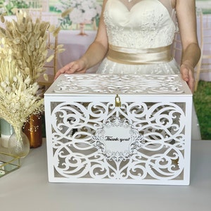 Caixa de cartão de casamento personalizada com trava de fenda Caixa de dinheiro de casamento Caixa de cartão rústica Caixa de cartão com trava Banco de casamento Caixa de cartão de casamento Cartão de casamento