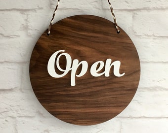 Open Closed sign Business sign Storefront sign Shop open sign Wooden sign for shop Boutique sign