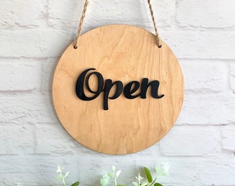 Geöffnet-Geschlossen-Schild Business-Schild Storefront-Schild Shop-geöffnet-Schild Holzschild für Laden Boutique-Schild
