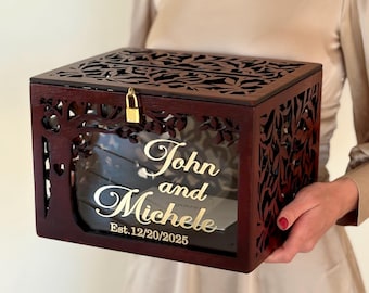 Wedding Card Box With Slot Lock Wedding card holder Wedding bank