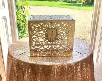 Wedding Card Box With Slot Lock Wedding money box Rustic card box Lockable card box Wedding bank Wedding gift box