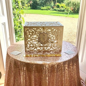 Wedding Card Box With Slot Lock Wedding money box Rustic card box Lockable card box Wedding bank Wedding gift box